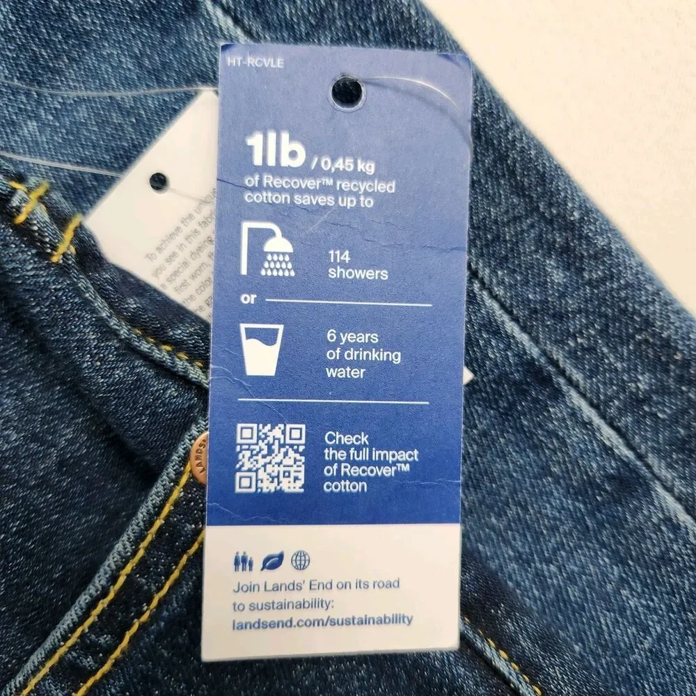 Lands End Traditional Fit Jeans Mens 42x34 Lot of 2 Straight Leg NWT Med/Dark